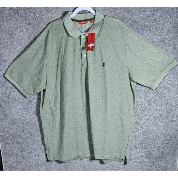Izod Other - Izod Oxford Polo Shirt Mens Size 2XLT Chive Green Cotton Short Sleeve NWT